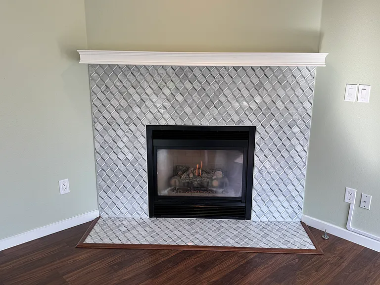 Tile faced Gas fireplace
