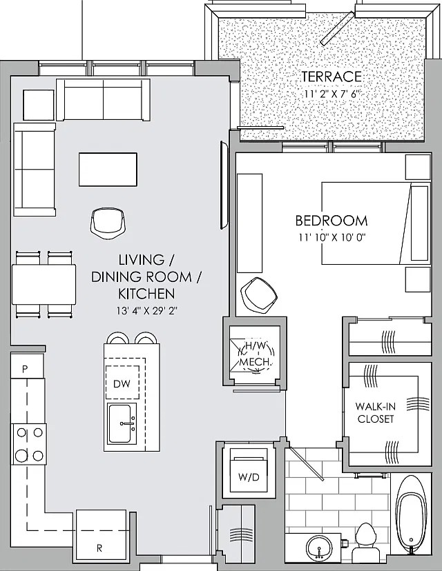 1 bed, 744 sqft, $2,300 — Photo 2