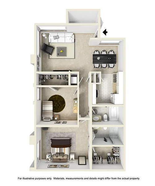 Floor plan 2 Bed 2 Bath