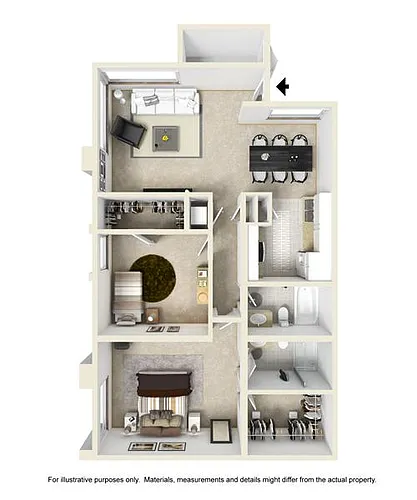 Floor plan 2 Bed 2 Bath