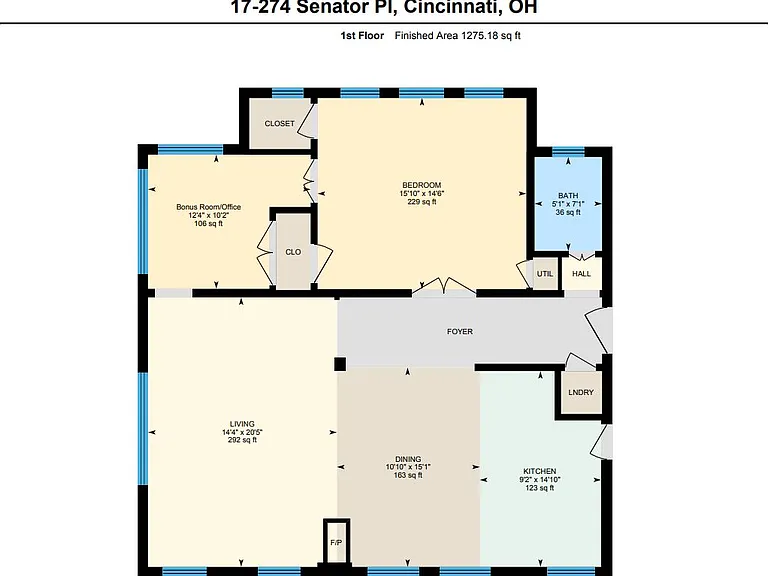 1x1 Deluxe Floorplan - Unit 17 1x1 Deluxe Floorplan - Unit 17