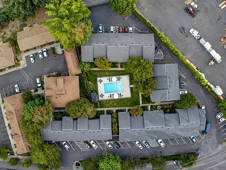 aerial view Sunset Station Apartments Portland Oregon