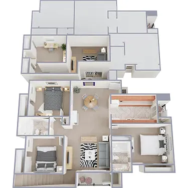 Floor plan Three Bedroom Two Bath Split Floorplan