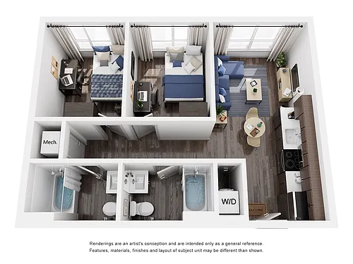 Floor plan 2x2C