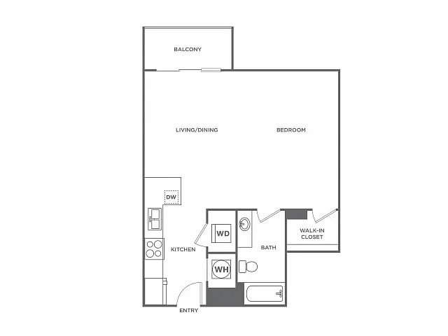 Floor plan Studio (508 SF)
