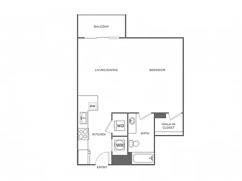 Floor plan Studio (508 SF)