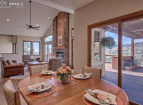Dining area by the beautiful windows!