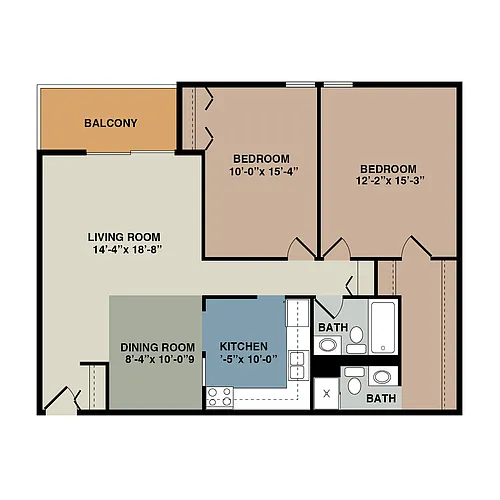 Floor plan 2A - 2 Bedroom