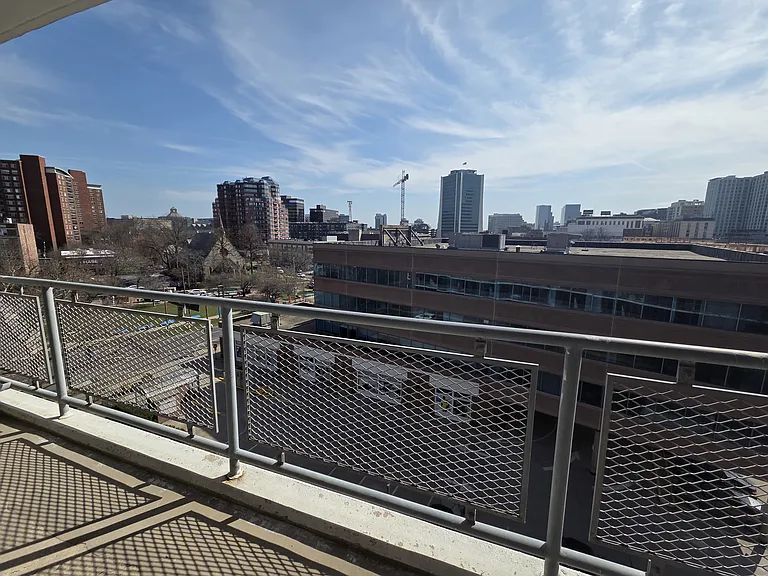 Large 15' balcony is ideal for fun in the sun, gardening or relaxing with friends.