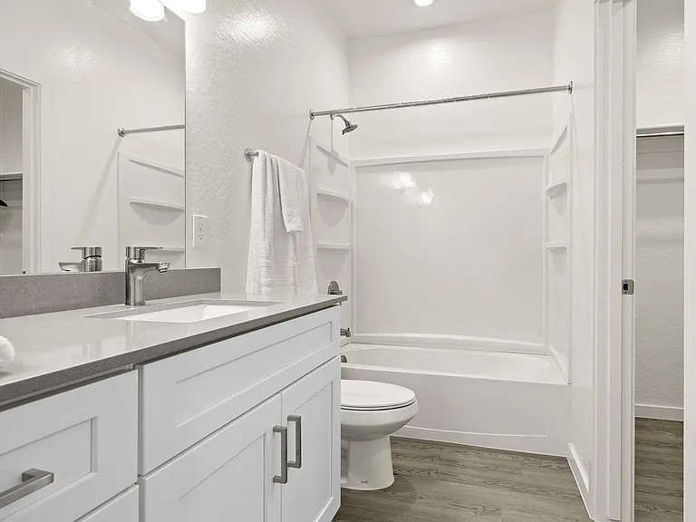 Large bathroom with step-in shower