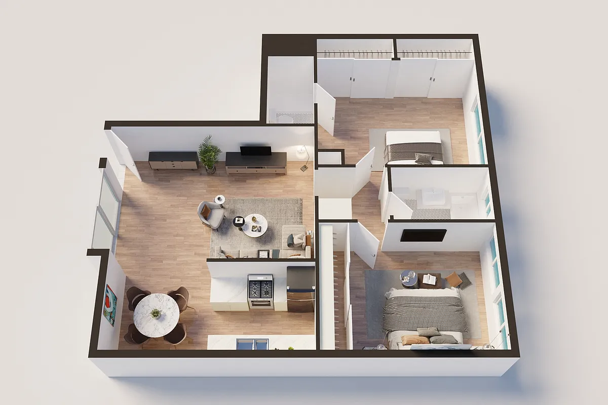 Floor plan 2 bed 2 bath