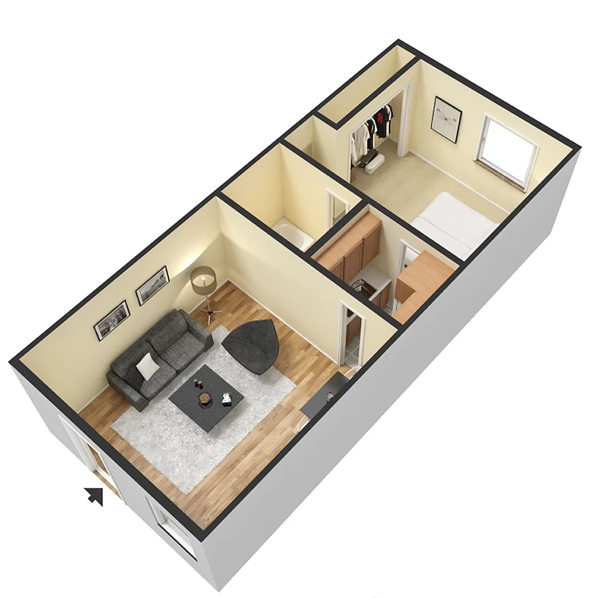 Floor plan 1 X 1
