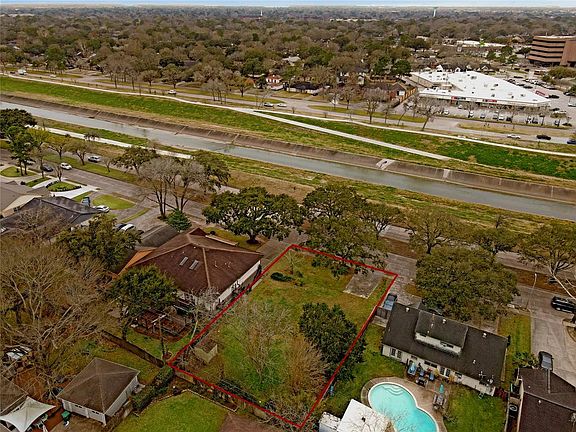 Aerial view looking toward Braes Bayou.