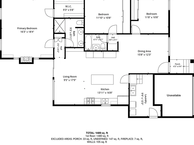 Floor plan with dimensions