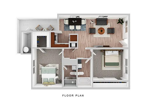 Floor plan 2 Bed - 2 Bath