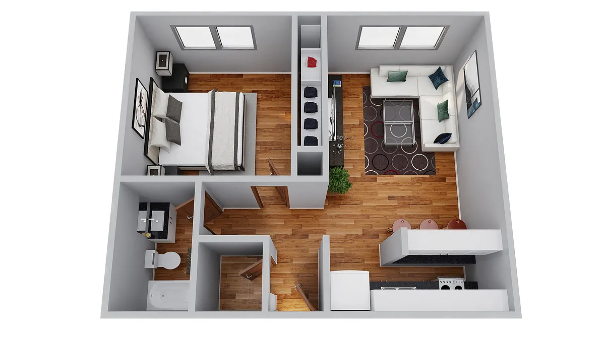 Floor plan One Bedroom One Bath