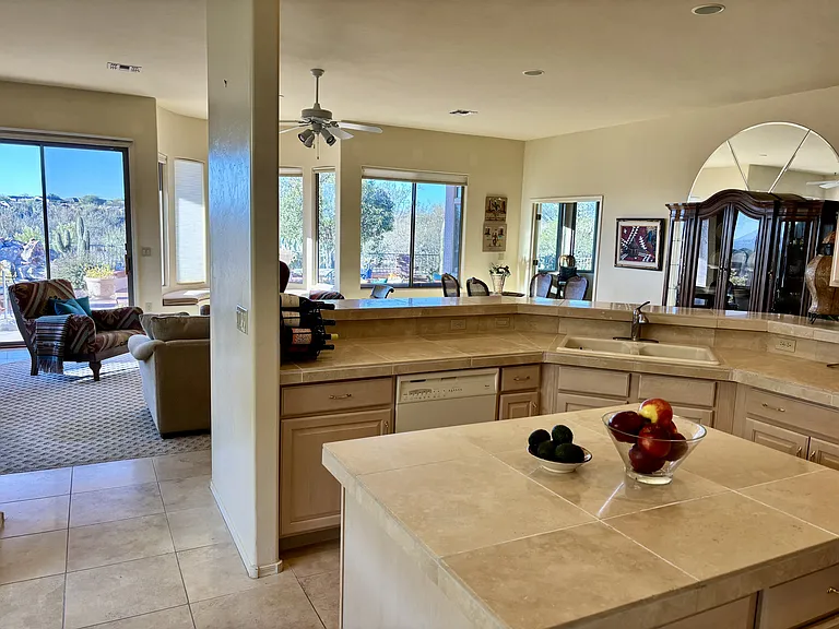 This kitchen is "fully" equipped for 5 course meals, baking or quick fixing. Small appliances and all utensils ready for you.