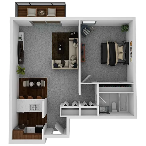 Floor plan One Bedroom 682