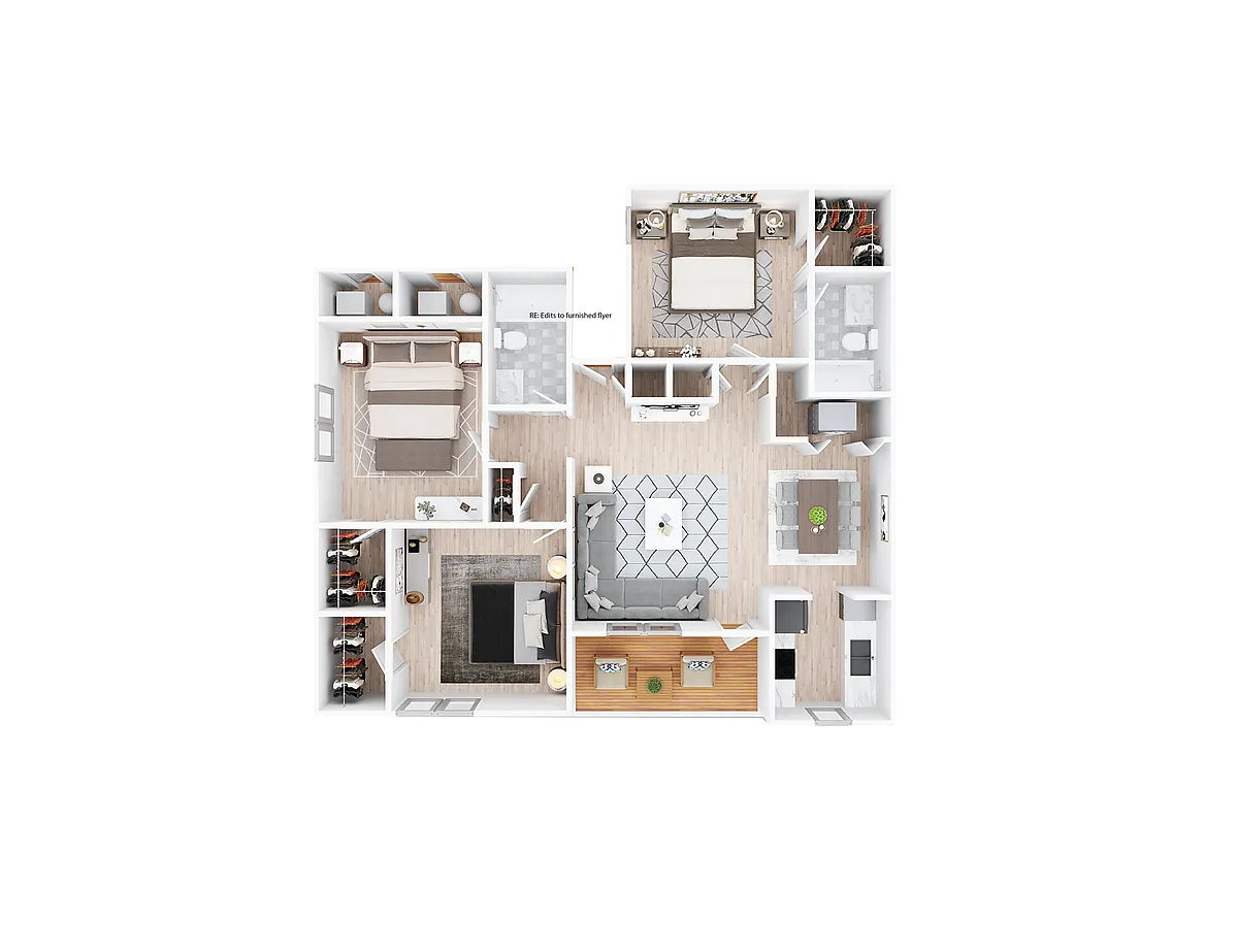 Floor plan Two Bedroom Two Bathroom