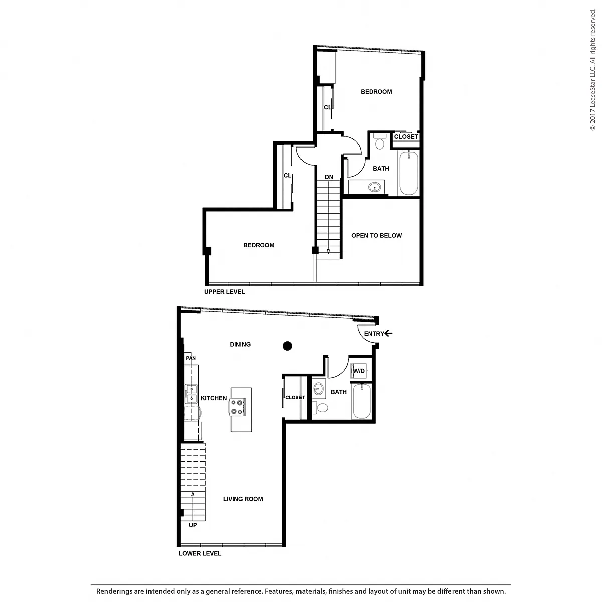 Floor plan Townhome 3 - 2x2