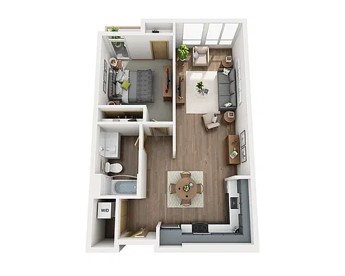Floor plan One Bedroom A1F-1-CL1