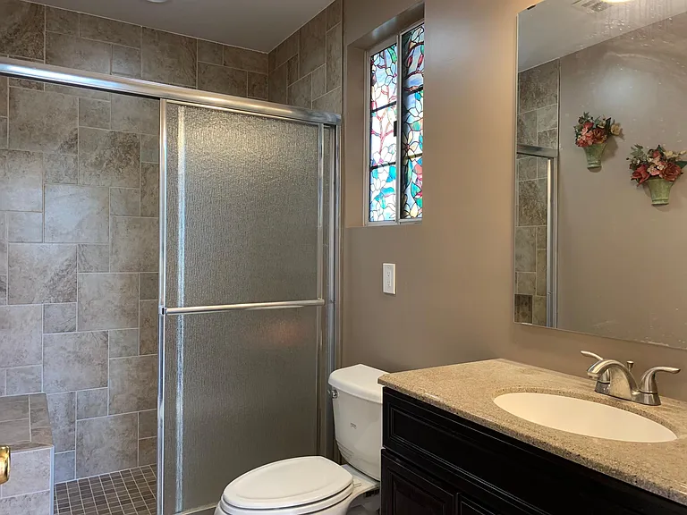 Full Downstairs Bathroom with Walk in Shower