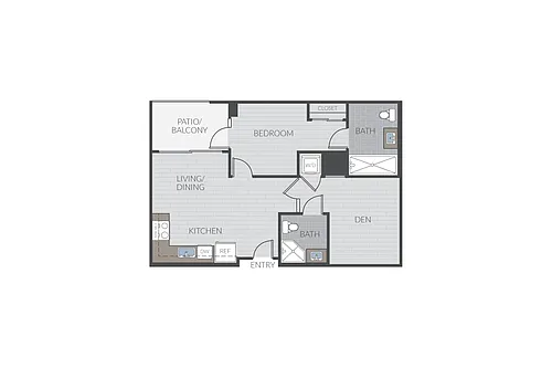 Floor plan Plan 1I + Den