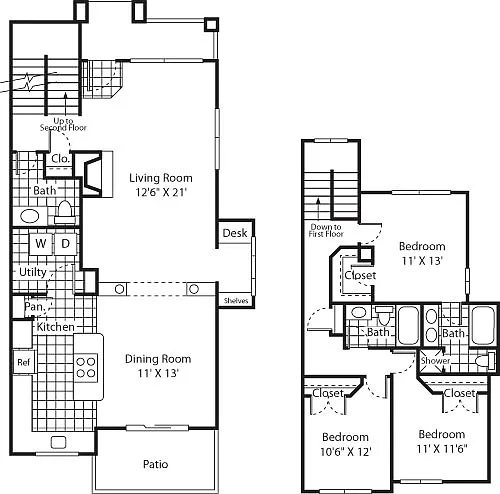 Floor plan Three Bed C-2 - Phase I