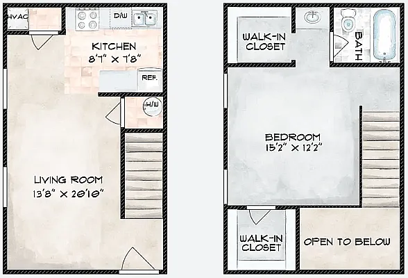 Floor plan 1 Bedroom Townhome