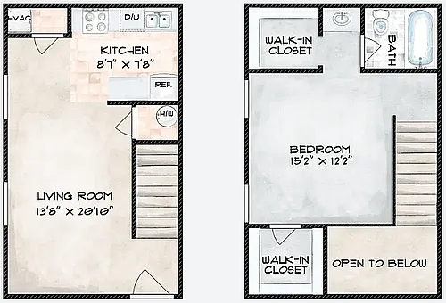 Floor plan 1 Bedroom Townhome