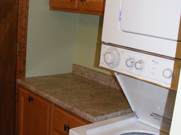 The apartment conveniently includes a w/d on the main level