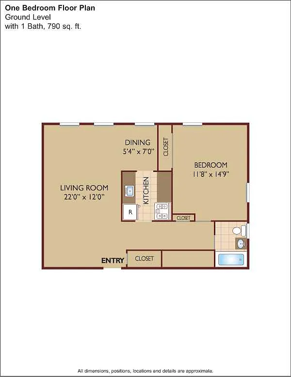 Floor plan $2.13/sq.ft. - One Bedroom