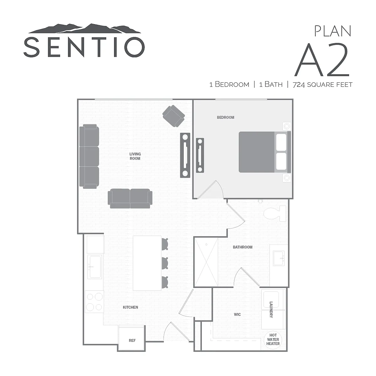 Floor plan 1 Bed/1 Bath