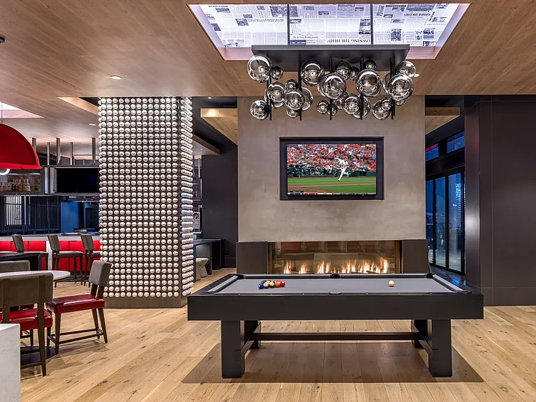 The Game Room and Billiards Lounge at One Cardinal Way Luxury Apartments