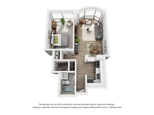 Floor plan One Bedroom L