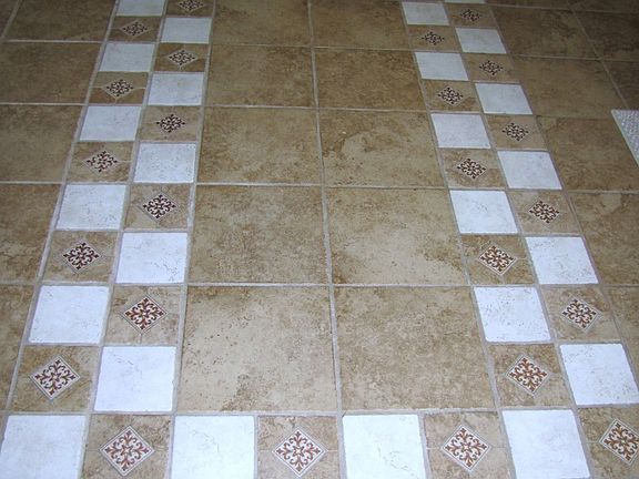 Ceramic floor in kitchen