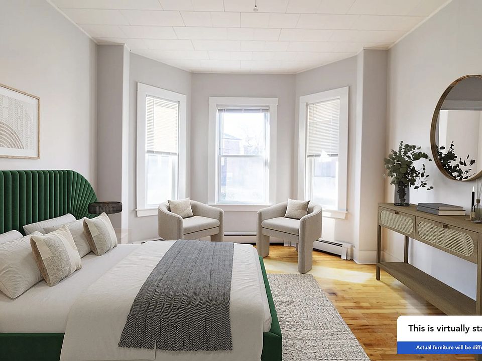 Virtually staged largest bedroom