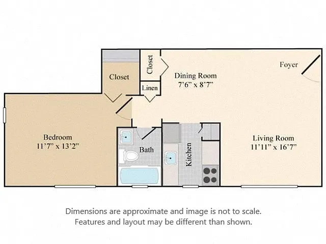 Floor plan 1Bed 1Bath