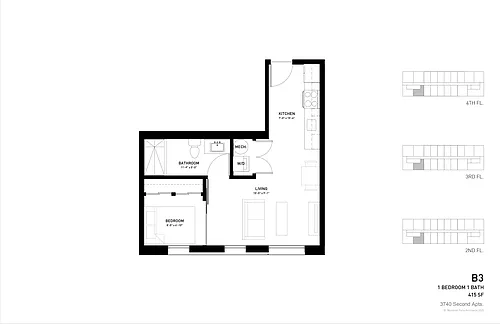 Floor plan B3 - Affordable Program One Bedroom