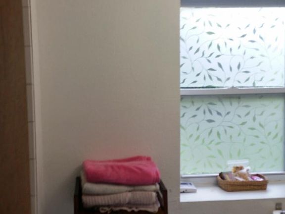 View from outside bathroom