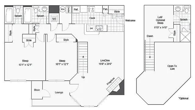 Floor plan Charlotte Loft