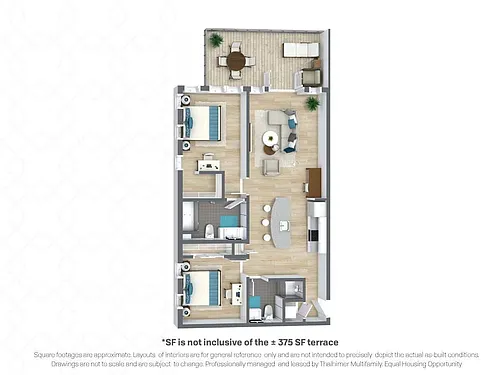 Floor plan Belle | +375 Sqft Terrace
