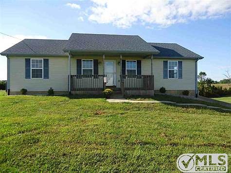 Front of home with landscaping sitting on 2 acres