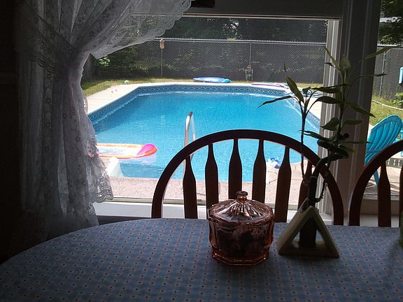 Looking out dining room.