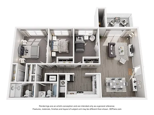 Floor plan 3 Bed 2 Bath
