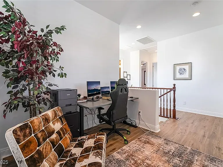Upstairs work space - rising desk, high speed internet and a printer.