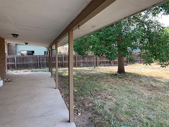 View from dining room into backyard