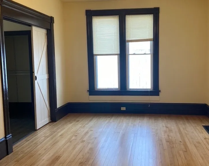 Living room with original hardwood floors
