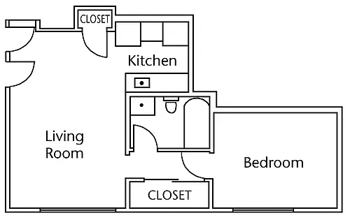 Floor plan 1 Bedroom