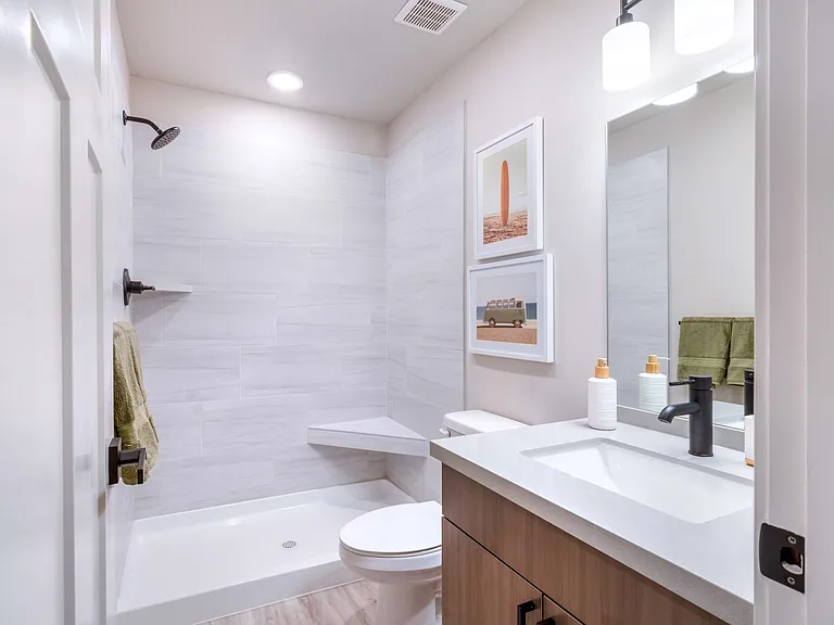 Large Mirrors and Custom Vanity Cabinets